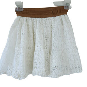 Lace Boho Skirt Girls Small 7/8 Country Western Summer Skirt, Elastic Waist